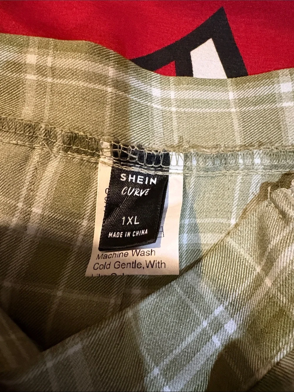 Plaid Pleated Mini Skirt in Sage Green by SHEIN Curve